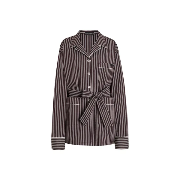 Striped poplin vanity shirt