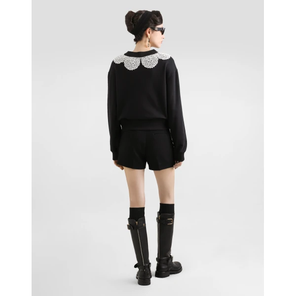 Dolce & Gabbana Sweatshirt with macramé and bow Top, view 3