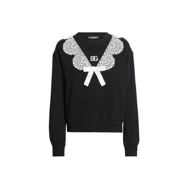 Dolce & Gabbana Sweatshirt with macramé and bow Top