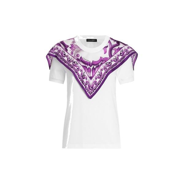 Dolce & Gabbana T-shirt with silk foulard Top