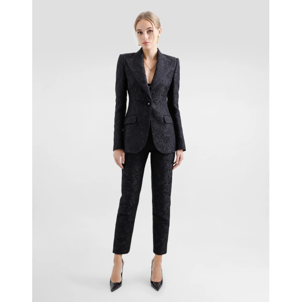 Dolce & Gabbana Tailored quilted floral jacquard pants, view 2