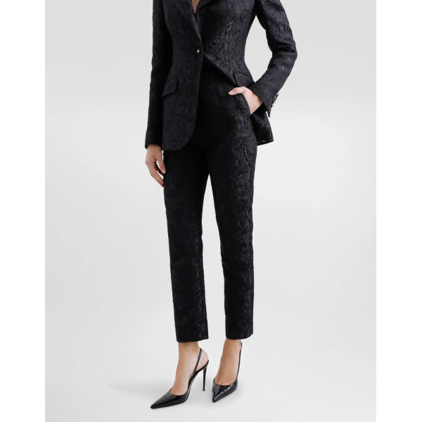 Dolce & Gabbana Tailored quilted floral jacquard pants, view 5