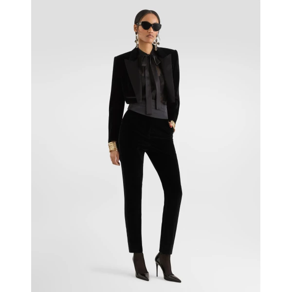 Dolce & Gabbana Tailored velvet tuxedo pants, view 2