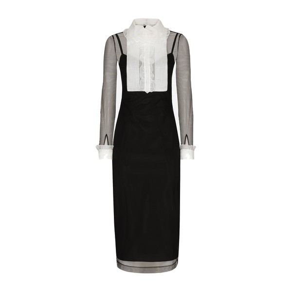 Dolce & Gabbana Tulle calf-length dress with organza shirt front