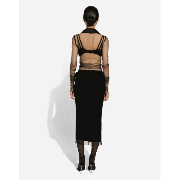 Dolce & Gabbana Tulle jacket with satin details, view 4