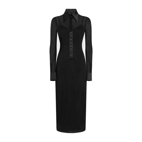 Dolce & Gabbana Tulle shirt dress with satin details