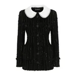 Dolce & Gabbana Tweed jacket with micro-sequin embellishment and satin collar
