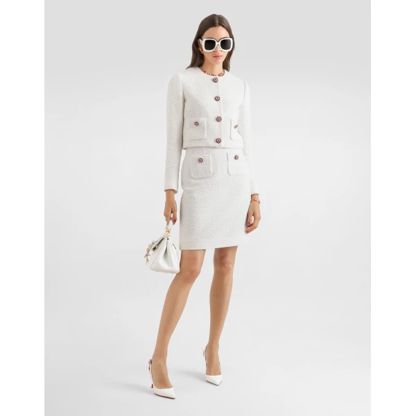 Dolce & Gabbana Tweed skirt with jewel buttons, view 2