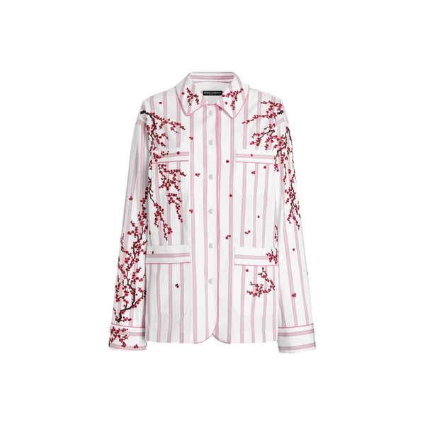 Vanity shirt with flower embroidery