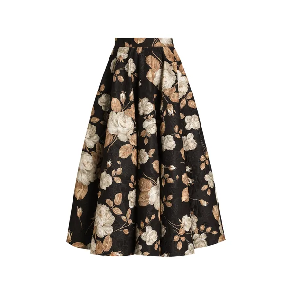 Dolce & Gabbana Vintage rose-print brocade midi skirt