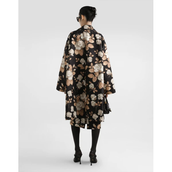 Dolce & Gabbana Vintage rose-print single-breasted coat, view 3