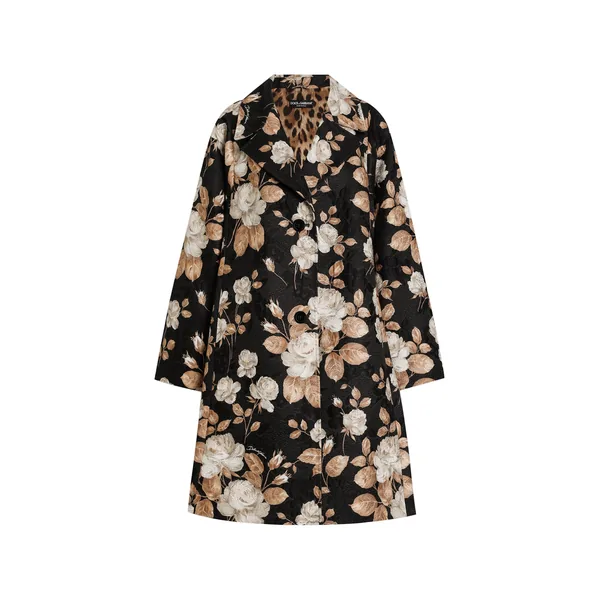Dolce & Gabbana Vintage rose-print single-breasted coat