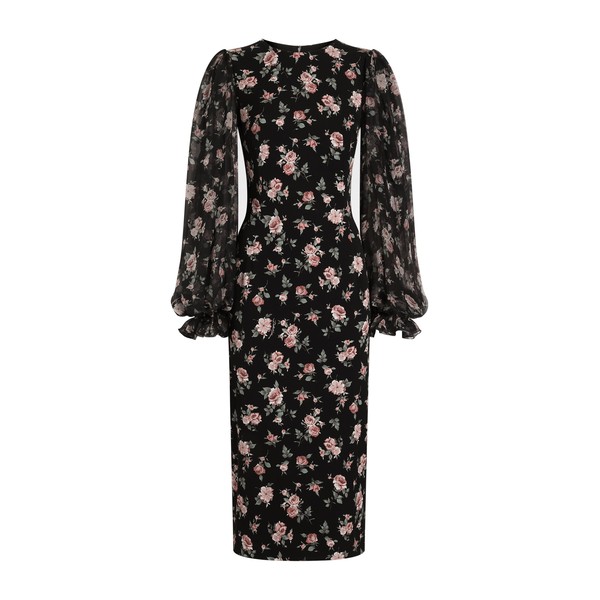 Dolce & Gabbana Vintage roses-print charmeuse dress