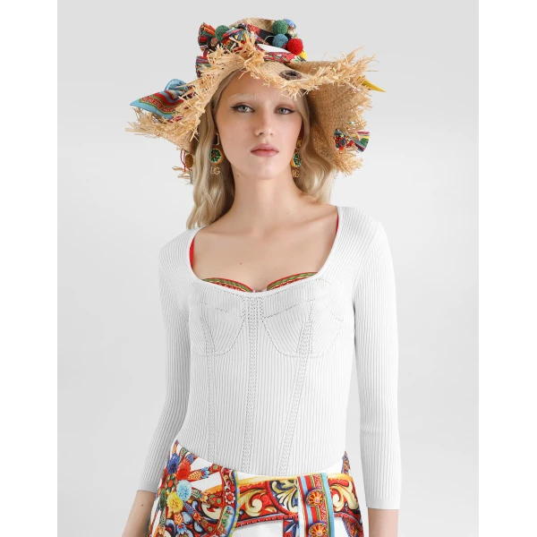 Dolce & Gabbana Viscose rib knit pullover, view 4