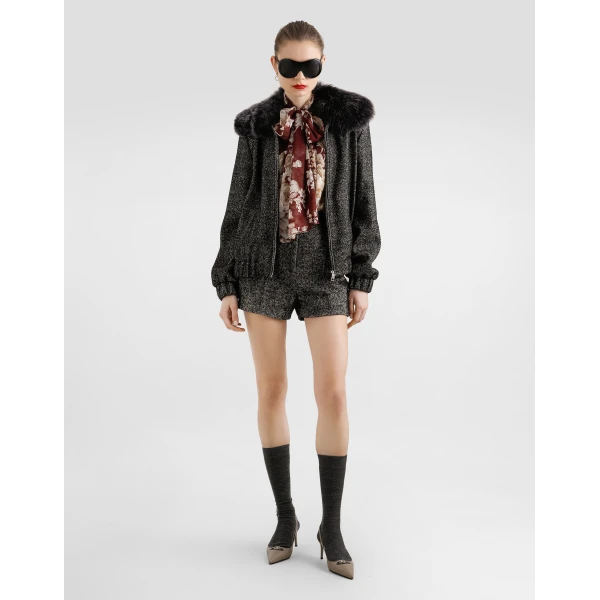 Dolce & Gabbana Wool blend chevron shorts, view 2