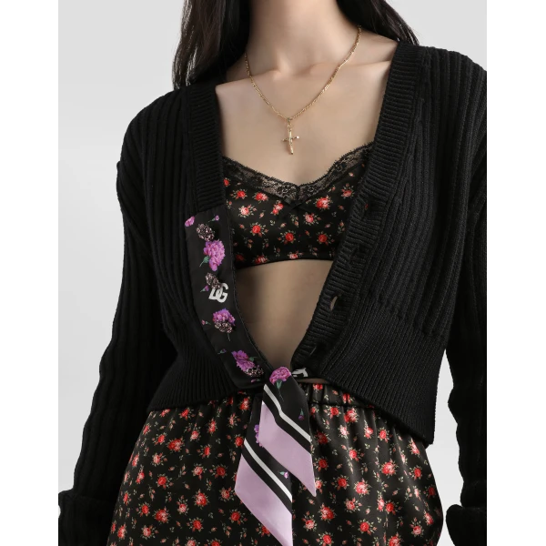 Dolce & Gabbana Wool cardigan with offset rib, view 4