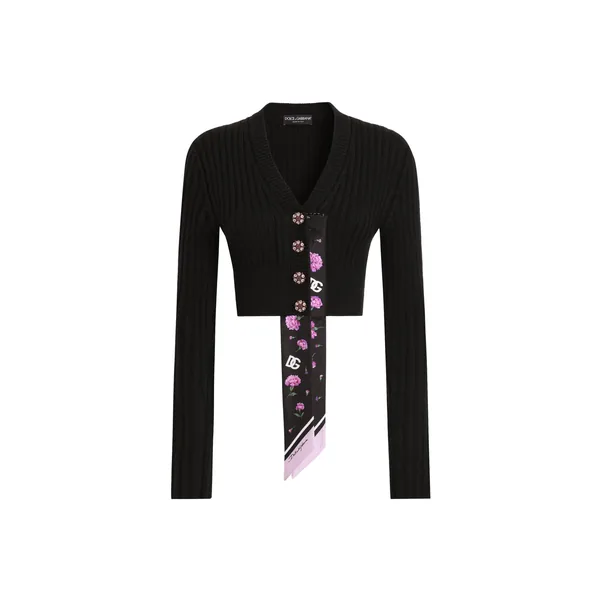 Dolce & Gabbana Wool cardigan with offset rib