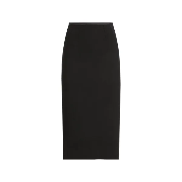 Wool crepe calf-length pencil dress