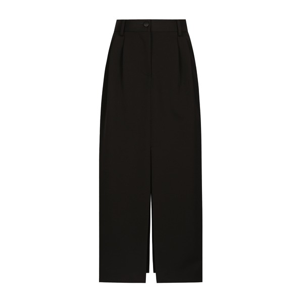 Dolce & Gabbana Wool gabardine calf-length tuxedo pencil skirt