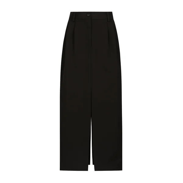 Dolce & Gabbana Wool gabardine calf-length tuxedo pencil skirt