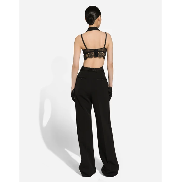 Dolce & Gabbana Wool gabardine tuxedo pants, view 4