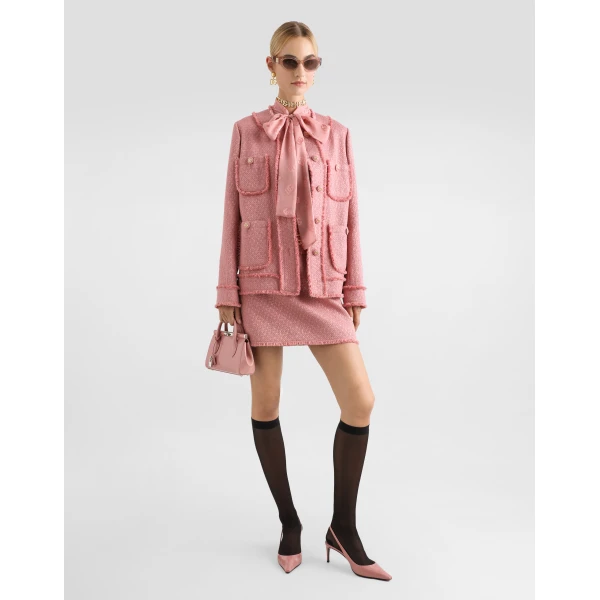 Dolce & Gabbana Wool raschel tweed miniskirt Skirt, view 2
