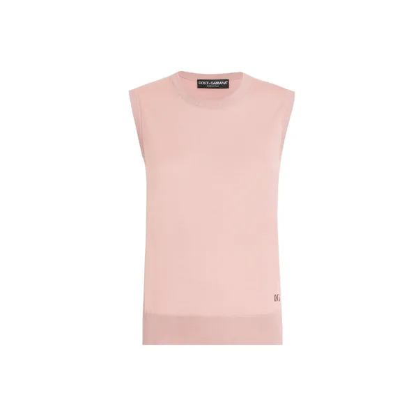 Dolce & Gabbana Wool tank top with DG logo embroidery