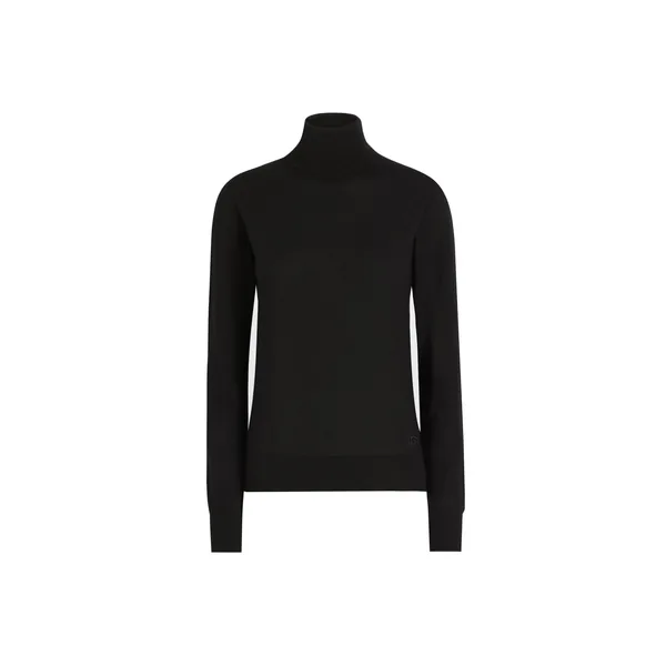 Dolce & Gabbana Wool turtle-neck sweater with DG logo embroidery
