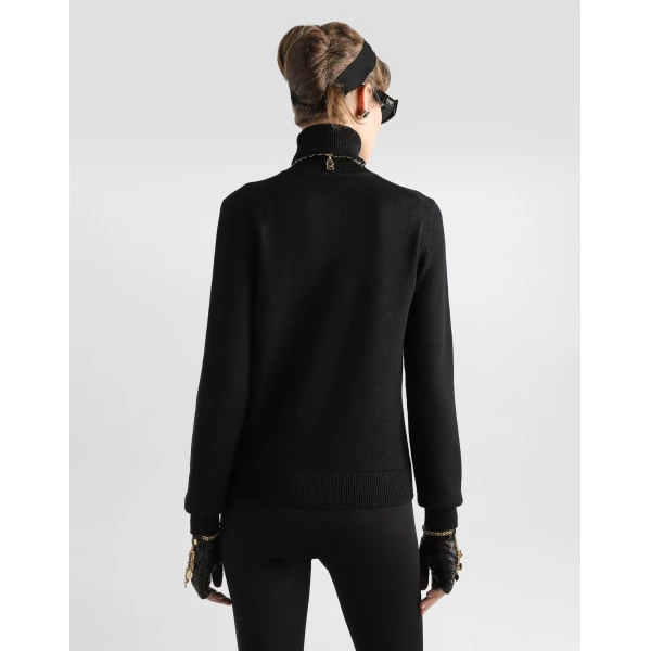 Dolce & Gabbana Wool turtleneck pullover Knit, view 3