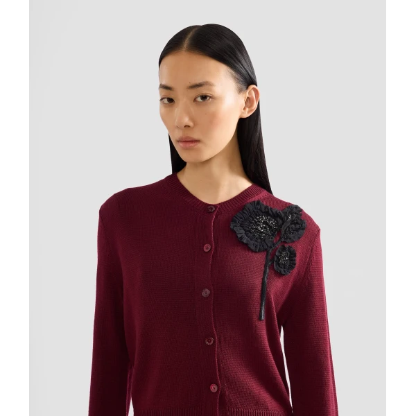 Erdem Embellished Merino Wool Cardigan, view 5