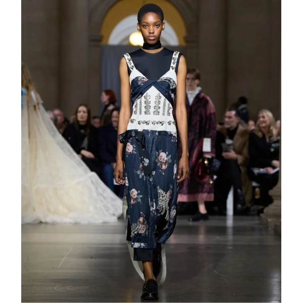 Erdem Embroidered Cady Sleeveless Midi Dress, view 2