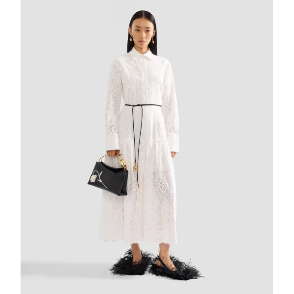 Erdem Embroidered Cotton Long Sleeve Shirt Dress - Dresses - British Romantic Luxury at Coveti