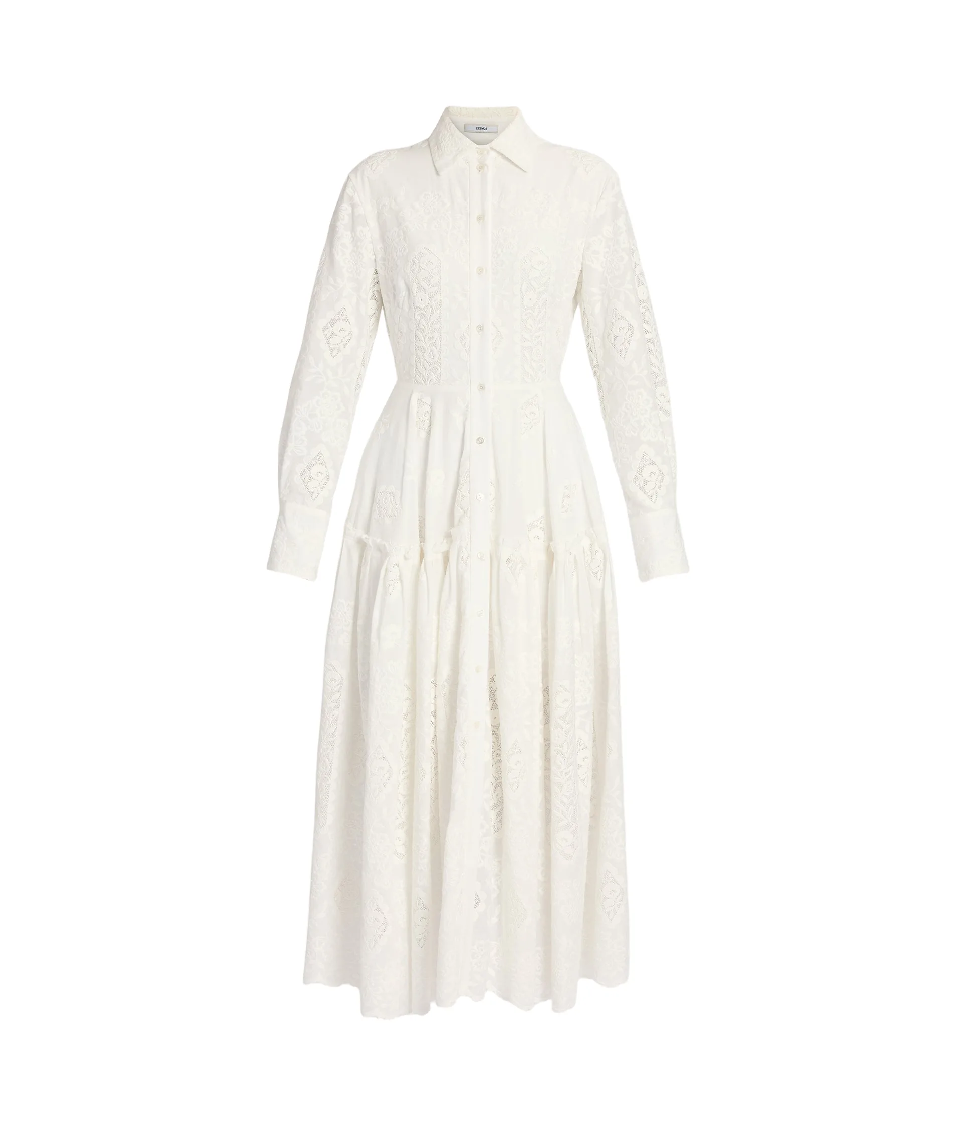 Erdem Embroidered Cotton Long Sleeve Shirt Dress - Dresses - British Romantic Luxury at Coveti Erdem Embroidered Cotton Long Sleeve Shirt Dress - Dresses - British Romantic Luxury at Coveti