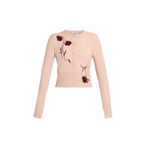 Erdem Embroidered Fitted Cardigan
