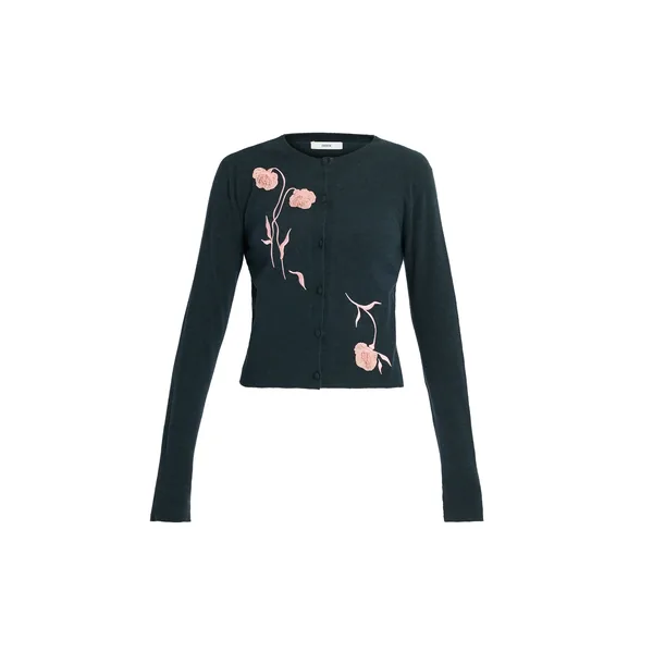 Embroidered Fitted Cardigan