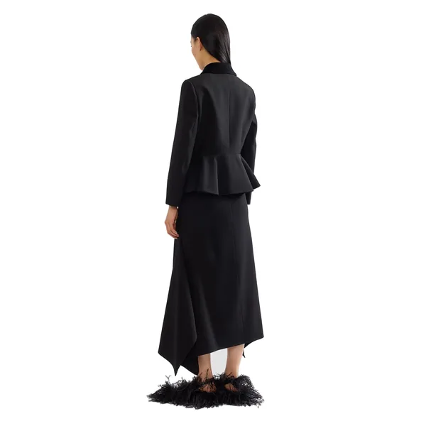 Erdem Embroidered Grain De Poudre Peplum Jacket, view 2