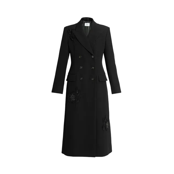 Erdem Embroidered Grain De Poudre Tailored Coat