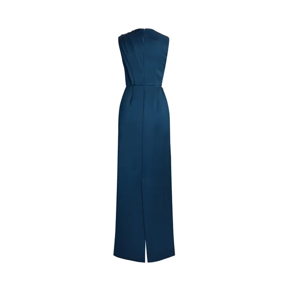 Erdem Embroidered Heavy Satin Sleeveless Pencil Gown, view 3