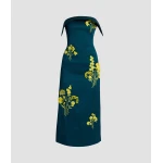 Erdem Embroidered Textured Satin Midi Pencil Dress - Dresses - British Romantic Luxury at Coveti