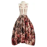Erdem Embroidered Textured Satin Strapless Midi Dress