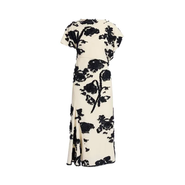 Erdem Fil Coupe Poplin Short Sleeve Midi Dress - Dresses - British Romantic Luxury at Coveti