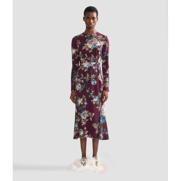 Erdem Floral Cady Long Sleeve Midi Dress, view 3