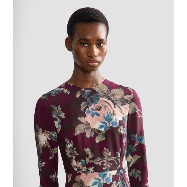 Erdem Floral Cady Long Sleeve Midi Dress, view 5