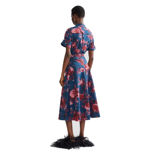 Erdem Floral Cotton Poplin A-Line Midi Skirt, view 2