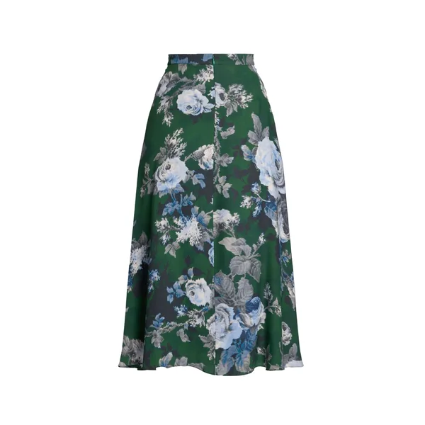 Erdem Floral Crepe Draped Skirt, view 2