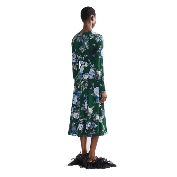 Erdem Floral Crepe Long Sleeve Midi Dress, view 3