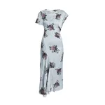 Erdem Floral Crushed Satin Asymmetric Midi Dress