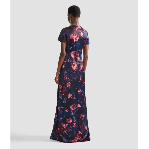 Erdem Floral Duchess Short Sleeve Gown, view 3