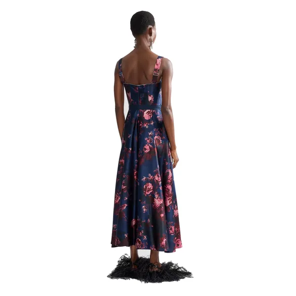 Erdem Floral Duchess Sleeveless Midi Dress, view 3