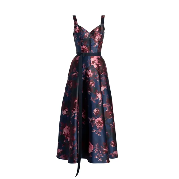 Floral Duchess Sleeveless Midi Dress
